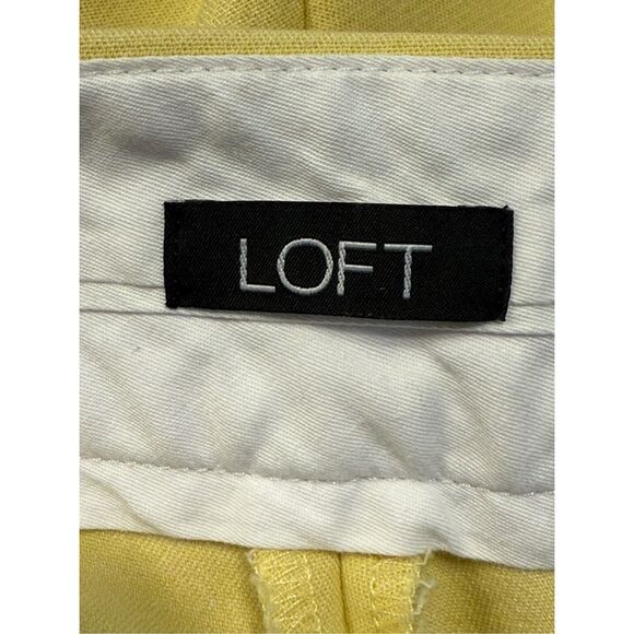 LOFT Marisa Trouser Butter Yellow Size 14 Dress Pants Pockets Career - Picture 9 of 10
